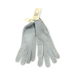 Michael Kors Baby Blue Knit Gloves with side Zipper